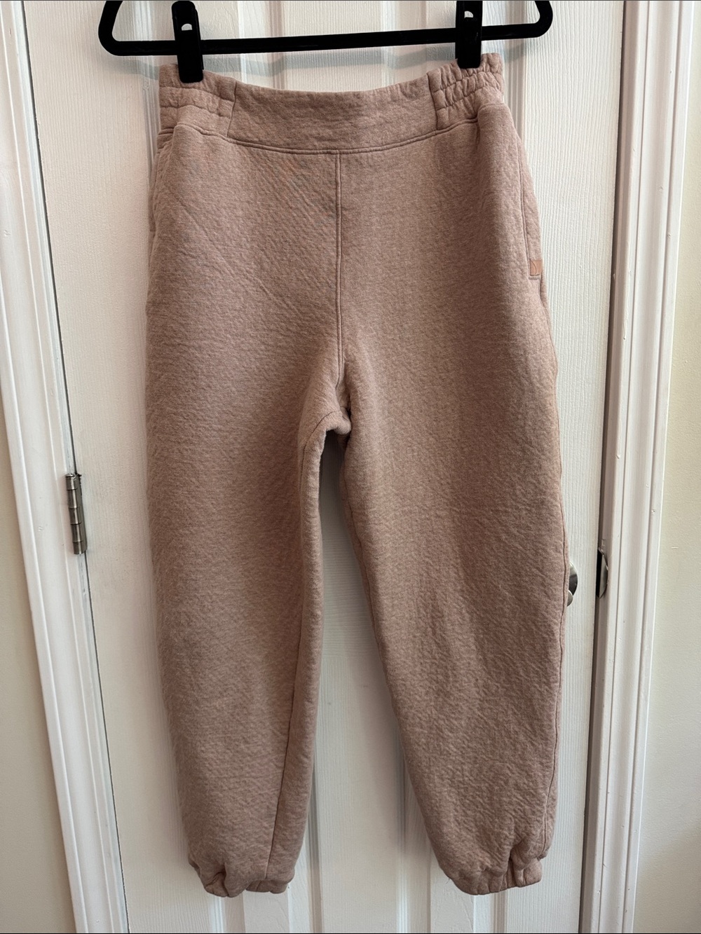 LUNYA Thick Textured Sweatpants Joggers Pink/Beige Pima Cotton Blend Womens Sz S